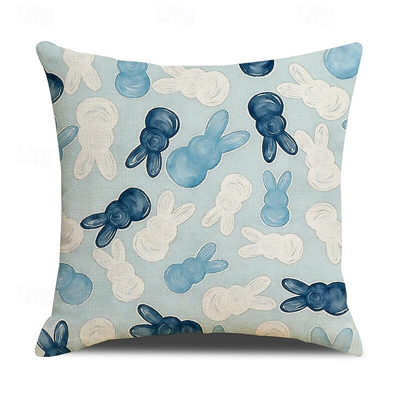 Set of 4 Cute Bunny Print Easter Pillow Covers Linen Spring Decorative Cushion Covers for Sofa Couch 2026 - $17.99 –P4