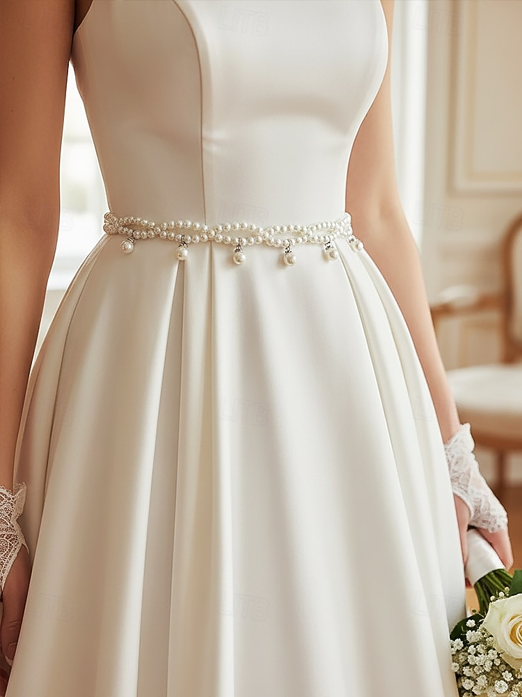 cintura da donna con catena in finte perle, elegante accessorio per abito da sposa, delicato gioiello regolabile per matrimoni, feste, eventi serali e occasioni formali del 2026 a $9.99 –P2