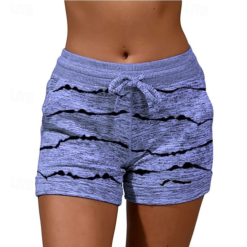 Damen Jogginghose Chinos Shorts Urlaub Mode Streetwear Kurz Hohe Taille Gestreift Elastischer Bund Drucken Bequem Komfort Weich Dehnbar Outdoor Urlaub Straße Blau Hellgrau Königliches Blau Purpur 2026 - $16.99 –P5