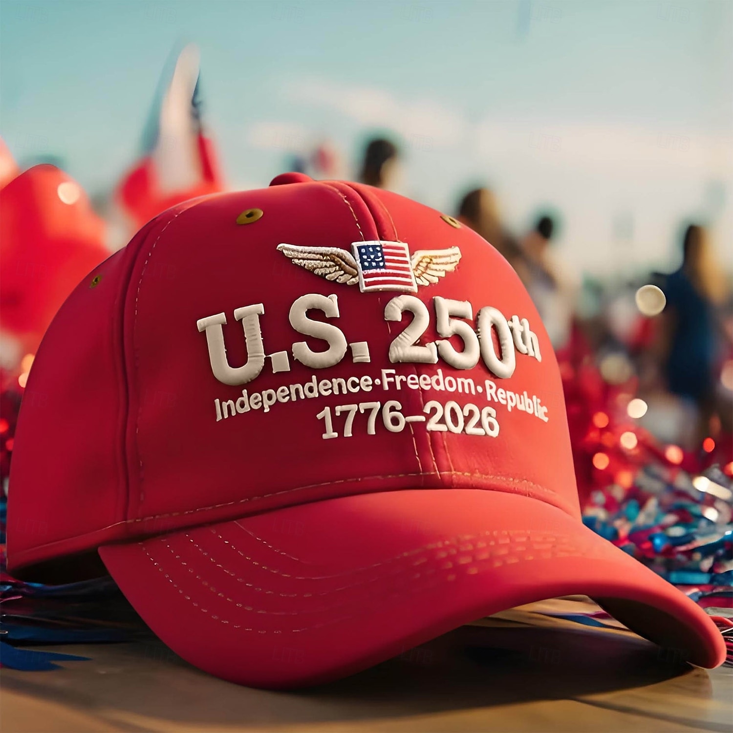 Gorra de béisbol del 250.º aniversario, con bordado patriótico de EE. UU., gorra roja ajustable con cierre a presión, conmemorativa del Día de la Independencia de 1776 a 2026, para hombres y mujeres, 2026 - $19.99 –P1