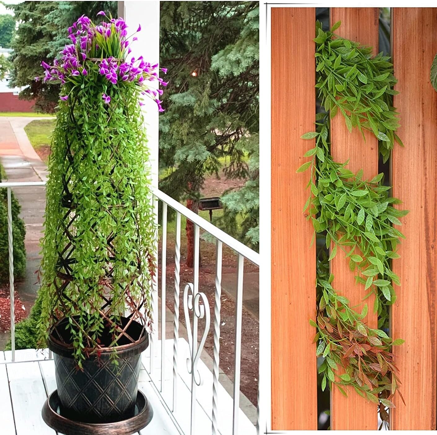 10 ks umělých vinných rév, závěsný břečťan, umělá smuteční vrba, zeleň, listy, plastové rostliny, umělá vinná réva, pro vnitřní a venkovní nástěnné košíky, svatební dekorace, hostina 2026 - $15.99 –P8