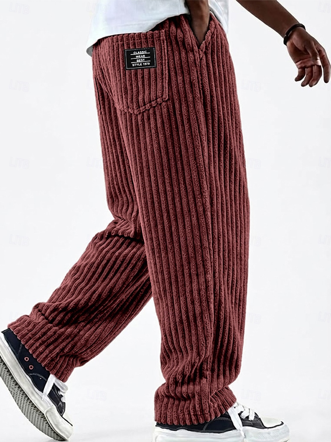 Férfi Nadrág Kordbársony Nadrág Téli nadrág Alkalmi nadrág Zsinór Egyenes lábbal Tömör szín Mokaszinok Teljes hossz Hétköznapi Napi Szabadtéri Divat Klasszikus stílus Fekete Fehér Nem elasztikus 2026 - $28.99 –P9