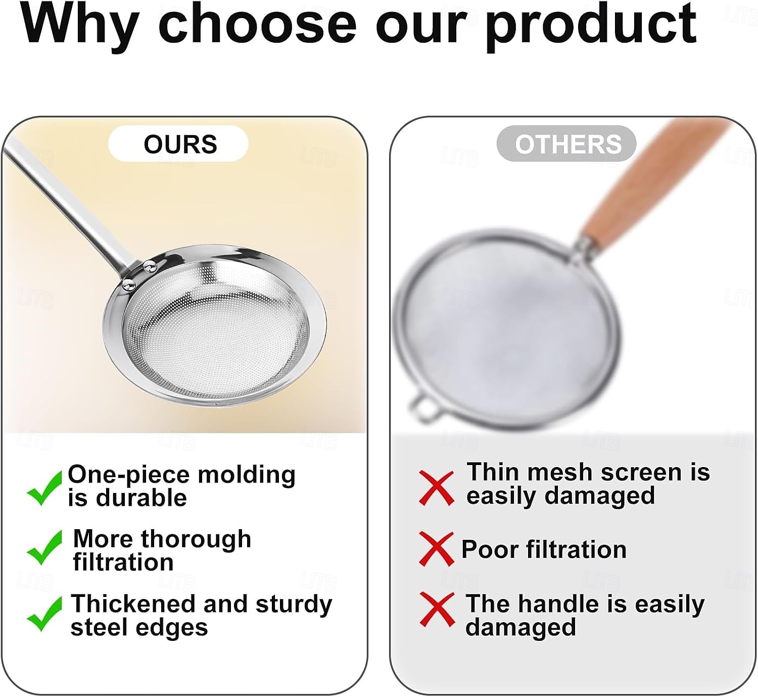 2 Pack Fine Mesh Stainless Steel Colander Mesh Strainer for Cooking Oil, Skimmer Spoon Filte Grease Foam, Food Strainer Kitchen Gadgets 2026 - $15.99 –P3