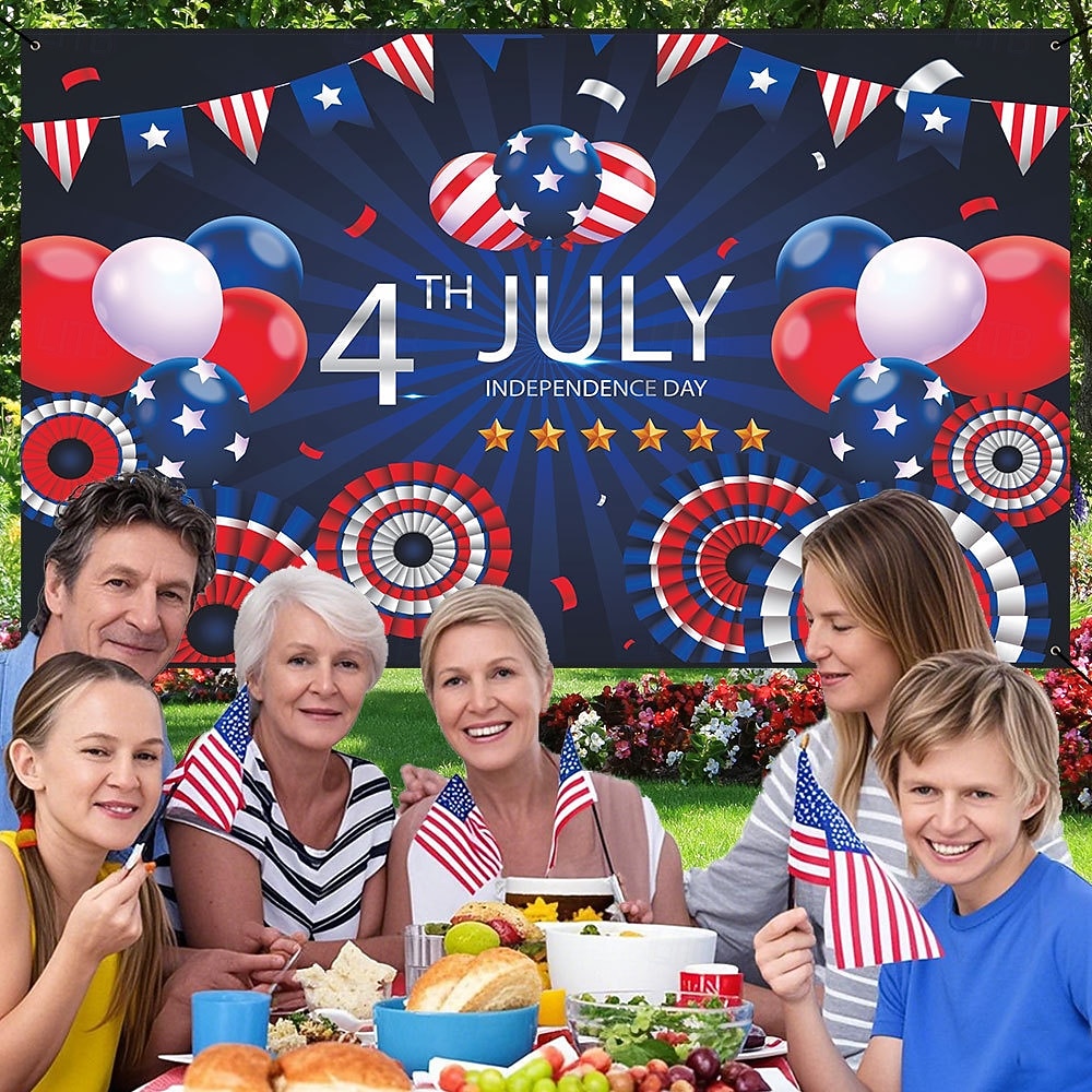 uavhengighetsdagen banner bakgrunn stoff festival utstillingsvindu veggdekorasjon hengende stoff flagg 2026 - $17.99 –P2