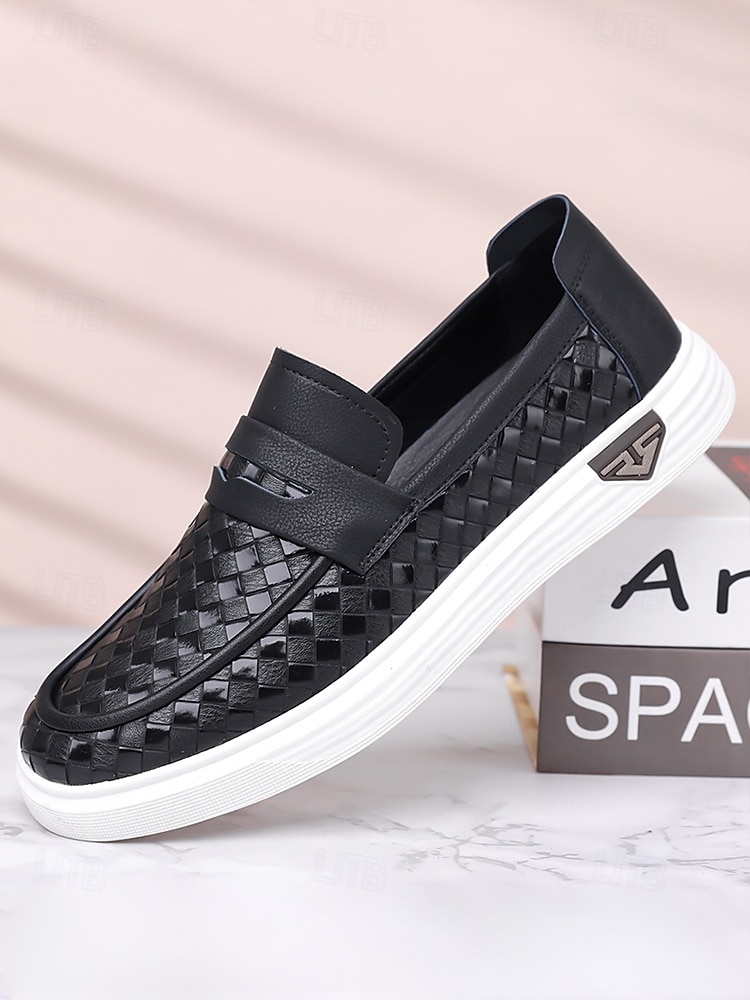 Herresko i kunstskinn til utendørs bruk, komfortabel slip-on-design med pustende netting, perfekt for uformelt bruk på feriestedet 2026 - $54.99 –P8