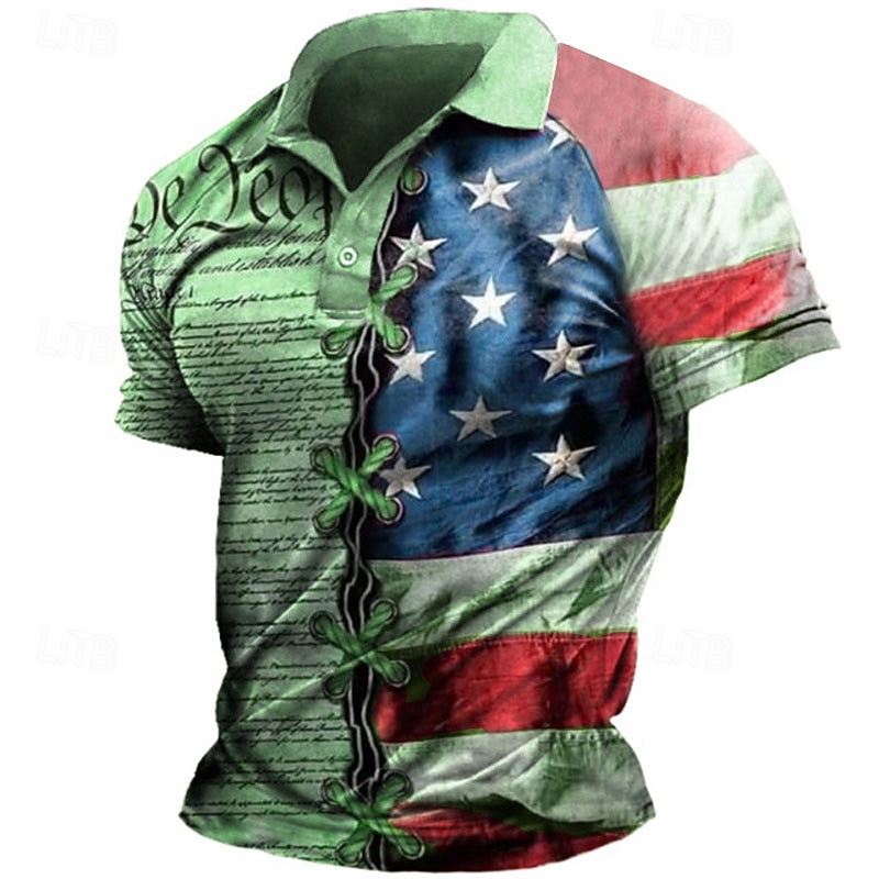 4. července 2026 250. Pánské Americká vlajka veteráni Polokošile Golfová košile Krátký rukáv Polo tričko Košile s límečkem Na běžné nošení Streetwear Oblečení na dovolenou Párty oblečení 3D tisk 2026 - $23.99 –P4