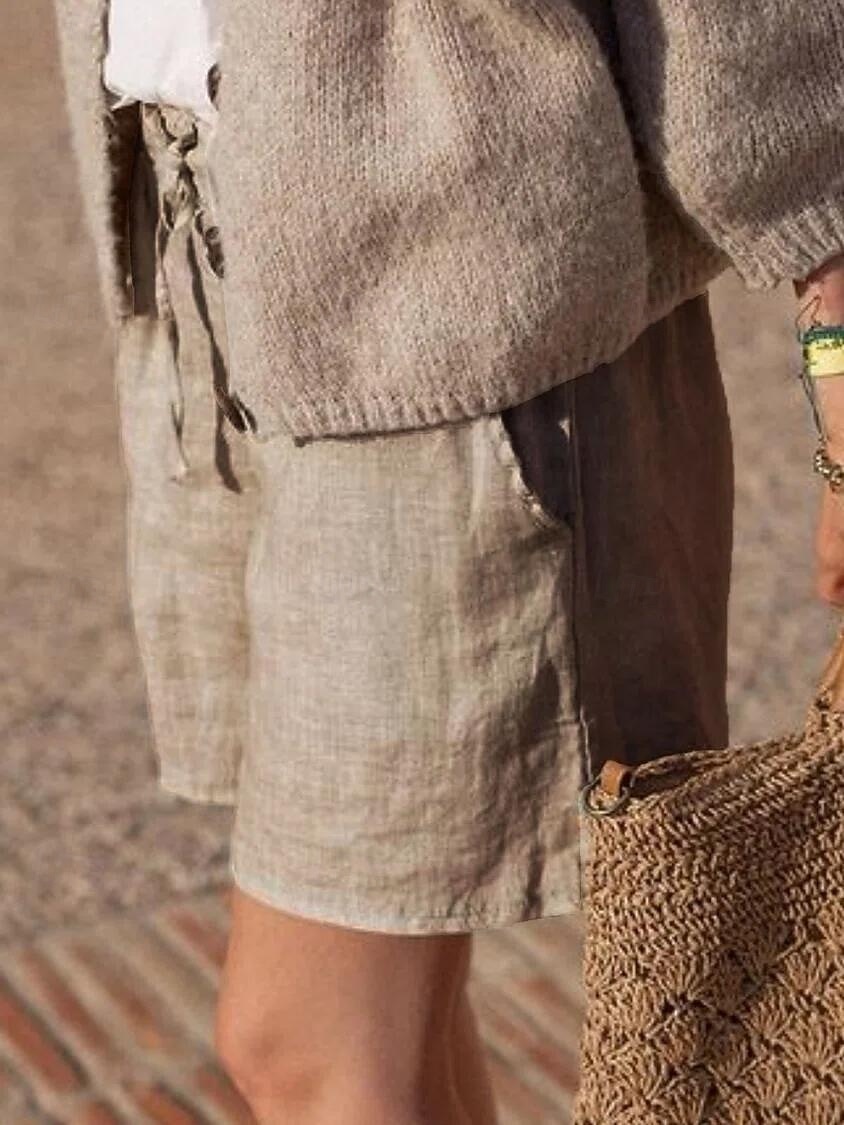 Per donna Finto cotone e lino Chinos Shorts Pantaloncini Estivi Vacanza Moda Streetwear Corto Vita Alta Semplice Tasca Fascia Elastica Comodo Morbido Confortevole Elasticizzato All'aperto Streetwear del 2026 a $19.99 –P2