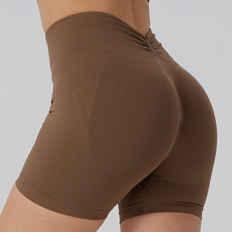 Dames Joggingbroeken Chinese Korte broek Vakantie Modieus Streetwear Korte Hoge taille Effen Elastische tailleband Comfortabel Comfort Zacht Hoge Elasticiteit Voor Binnen Sportschool Yoga blauw Wijn 2026 - $21.99 –P7