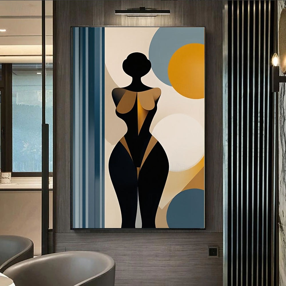 handmade Cubist Color Block Portrait Abstract Wall Art Handpainted ...