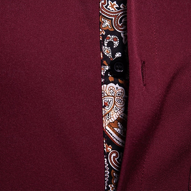 Men's Shirt Dress Shirt Button Up Shirt Cashew nuts Daily Business Black White Red Long Sleeve Turndown Spring All Seasons Clothing Apparel Patchwork 2026 - $31.99 –P5