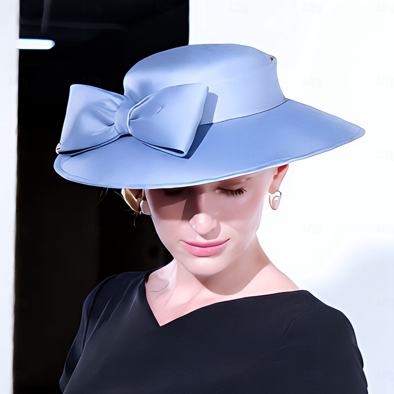 Chapeaux en lin doux élégants avec nœud 1PC mariage  soirée  soirée  Melbourne Cup tête à impression robes chapeaux jour de course de 2026 ? $54.99 –P14