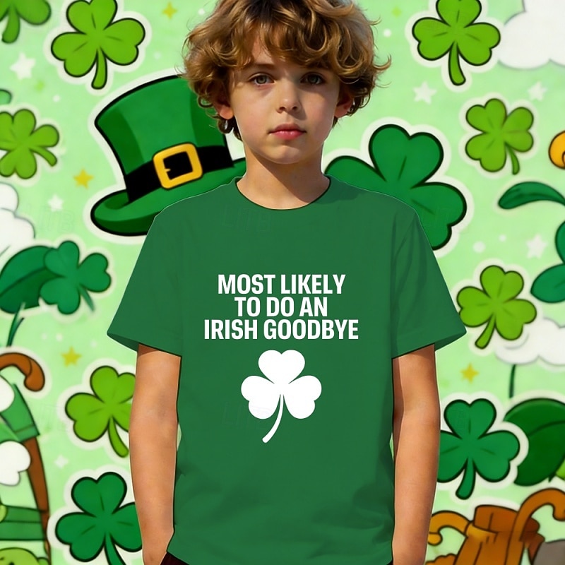 St. Patrick St. Paddy's Day Boys' 3D Graphic Four Leaf Clover Funny Slang 67 T shirt Tee Short Sleeve 3D Print Summer Spring Sports Fashion Streetwear Kids 4-12 Years Crew Neck Casual Daily Outdoor 2026 - $14.49 –P4