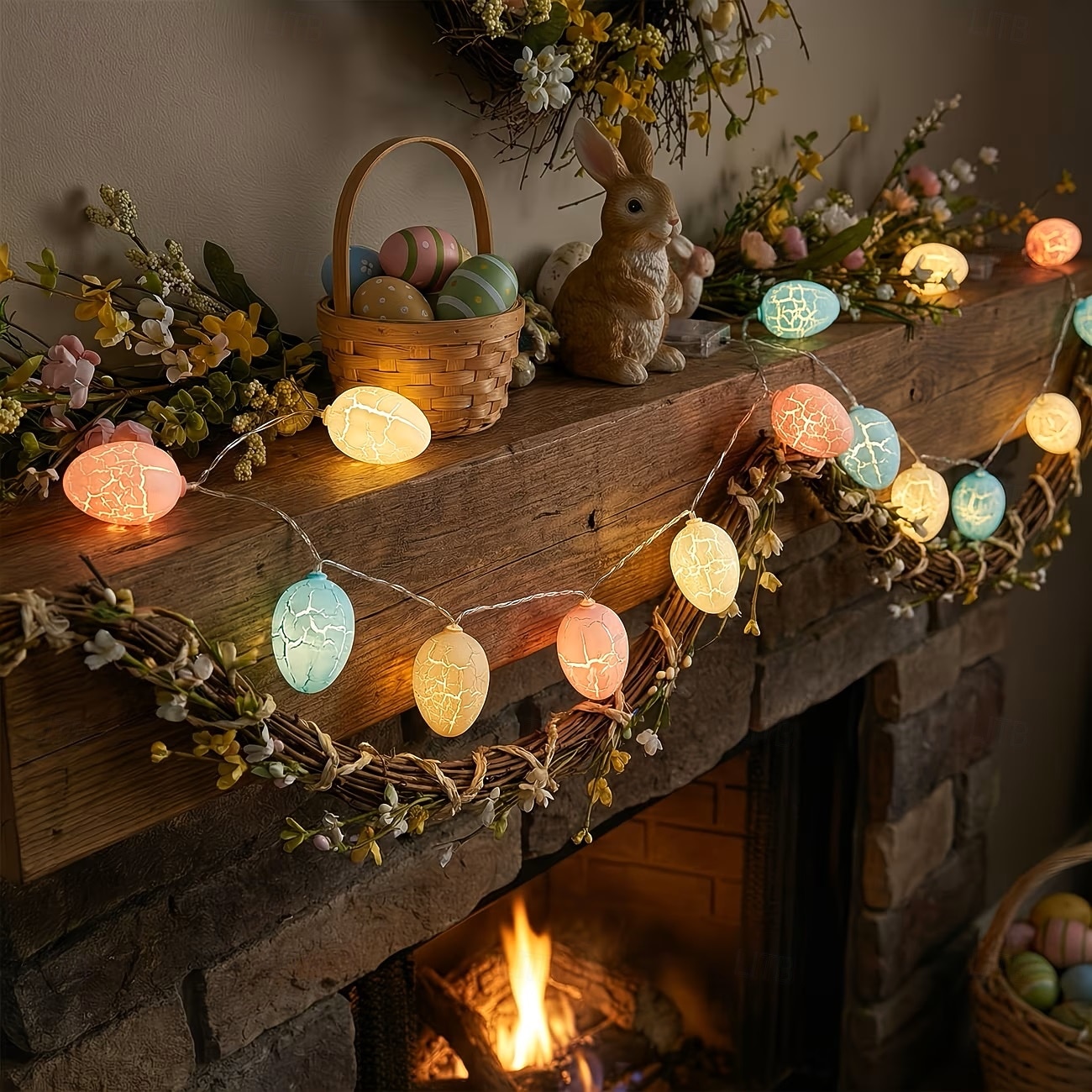 Φωτάκια παραμυθιού με κορδόνι σε σχήμα πασχαλινού αυγού 2m 10leds με μπαταρία για βιτρίνα σπιτιού, υπνοδωμάτιο, μπαλκόνι, διακόσμηση κήπου 2026 - $12.99 –P2