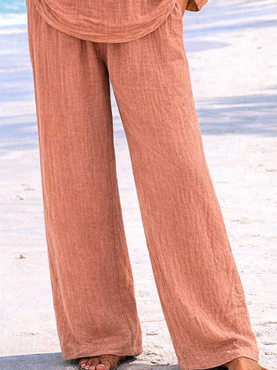 Femmes Ensembles de Pantalons boléro manche longue Col en V Couleur Unie Mode Streetwear Occasionnel Quotidien Extérieur Orange Été Coupe régulière de 2026 ? $39.99 –P3