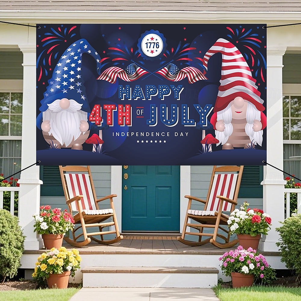 uavhengighetsdagen banner bakgrunn stoff festival utstillingsvindu veggdekorasjon hengende stoff flagg 2026 - $17.99 –P5