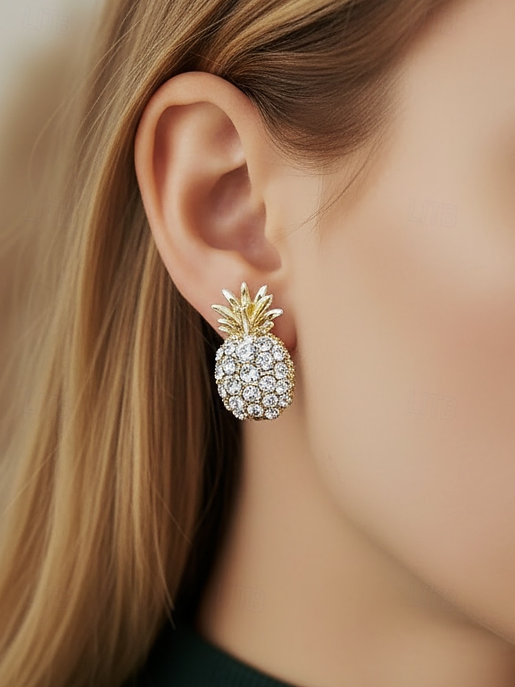Γυναικεία σκουλαρίκια με κρεμαστό κόσμημα από ψεύτικο μαργαριτάρι ανανά, κομψά τροπικά κοσμήματα, ντελικάτα νυφικά σκουλαρίκια vintage για γάμους, πάρτι, βραδινές εκδηλώσεις και ειδικές περιστάσεις 2026 - $7.99 –P3