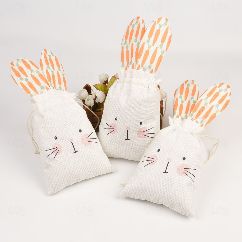6pcs Bunny Drawstring Bags, 5.91x7.09inch, Cute Carrot Rabbit Easter Gift Pouches for Party Favors, Candy, Jewelry, Surprise Packaging, Goodie Bags for Wedding, Tailgating, Spring & Summer Events 2026 - $27.99 –P5