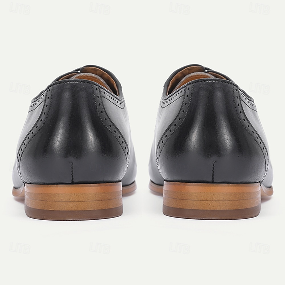 Schwarze Herren-Anzugschuhe aus echtem Leder, klassische Hochzeitsschuhe für den Bräutigam und festliche Anlässe 2026 - $84.99 –P5