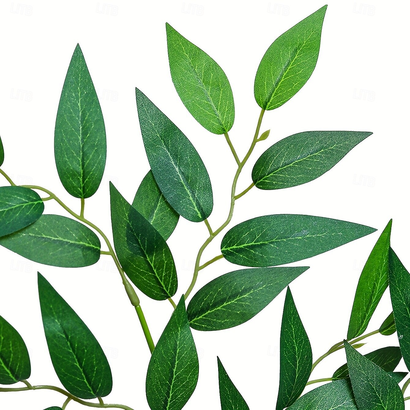 5 ks umělých stonků listů eukalyptu, svatební imitace jujube &banyánové listy, zeleň, větve, umělé rostliny ve stylu jarního lesa do bytové dekorace vázy 2026 - $20.99 –P5