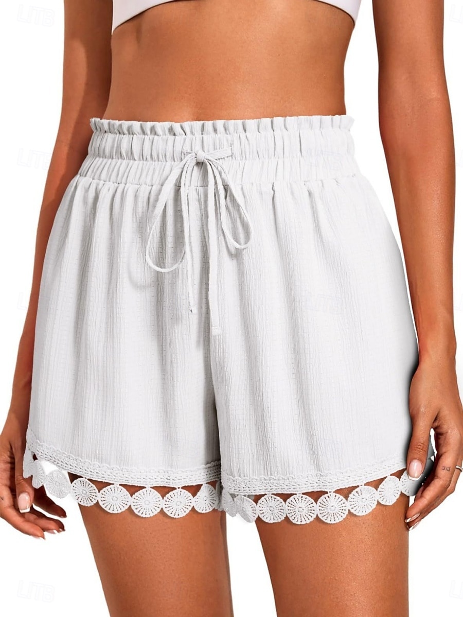 Femmes Chinos Shorts Shorts d'été Vacances Mode Streetwear Court Taille haute Uni Cordon de serrage Dentelle Taille Élastique Confort Respirabilité Confortable Non Elastique Micro-Élastique Quotidien de 2026 ? $20.99 –P2