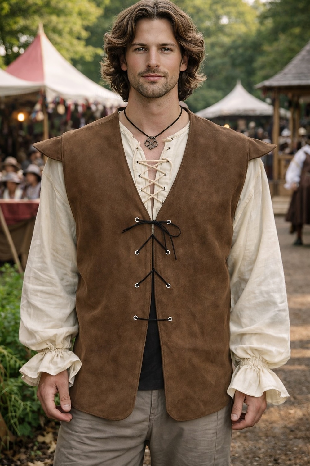 Kostymer i middelalderstil Renessanse سترة Pirat Knekt Viking Kostyme Herre Viking Pirat Halloween Karneval Ytelse LARP Ren Faire Voksne Vest 2026 - $27.99 –P2