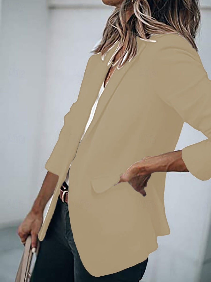 Damen Blazer Bequem Tasche Mode Lässig Einfach Straße Alltagskleidung Ausgehen Wochenende Regulär Gekerbtes Revers Schlank Langarm Oberbekleidung Schwarz Weiß Gelb Frühling Herbst 2026 - $29.99 –P19