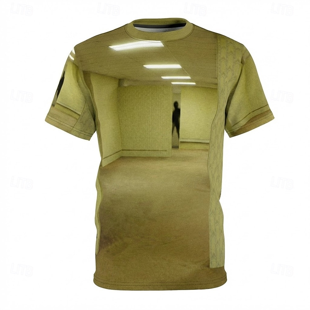 Maglietta da uomo Backrooms Liminal Space 3D Graphic Tee Livello 0 Yellow Rooms Horror Entity Creepypasta Maglietta a maniche corte Abbigliamento S M L XL XXL XXL del 2026 a $21.99 –P1