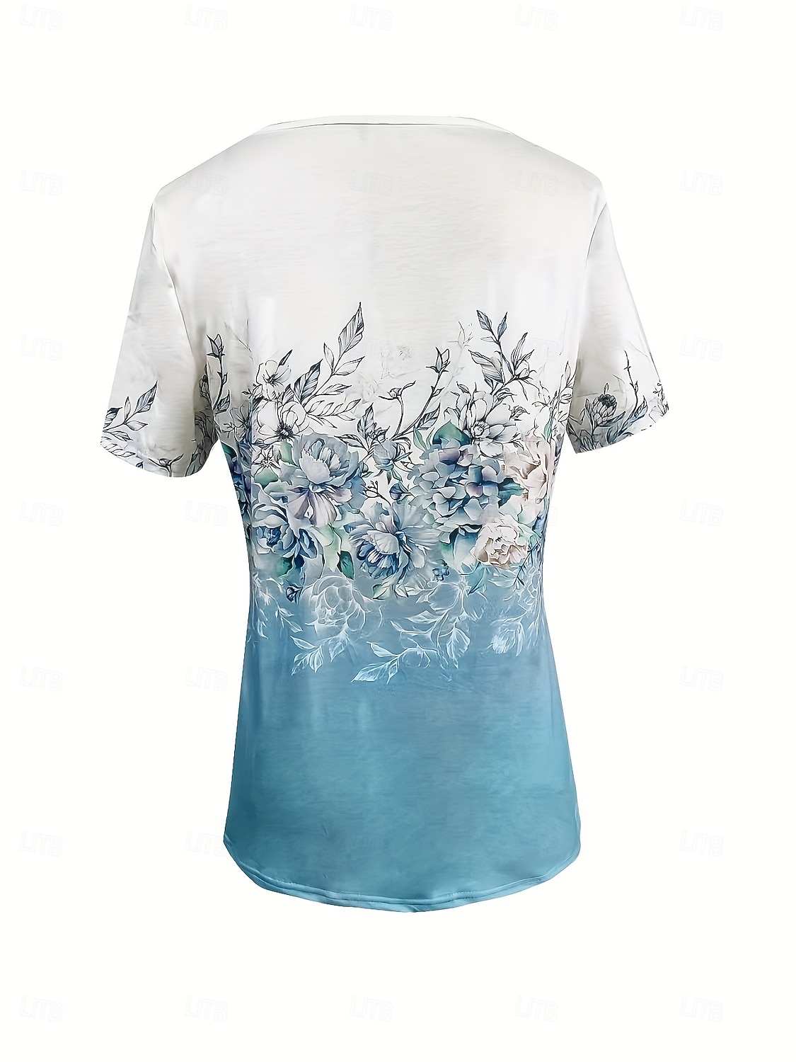 2026年 女性用 Tシャツ クォータージップ フラワー グラフィック 植物 トロピカル風 ハワイアン スタイリッシュ 半袖 クルーネック レギュラートップス ビーチウェディング 日常 スポーツ ブルー 夏 春  コレクション – $21.99 –P3