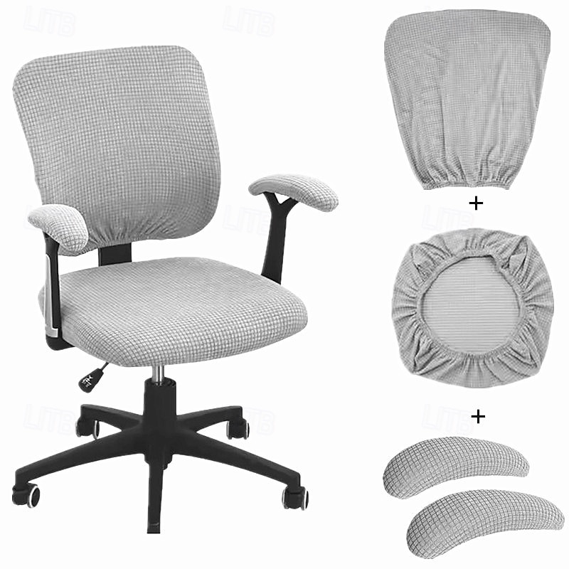 4PCS 1set Stretch Chair Cover Set Elastic Seat Cushion Backrest and Armrest Covers Non Slip Slipcovers for Office Computer Desk Dining Chair 2026 - $15.49 –P9