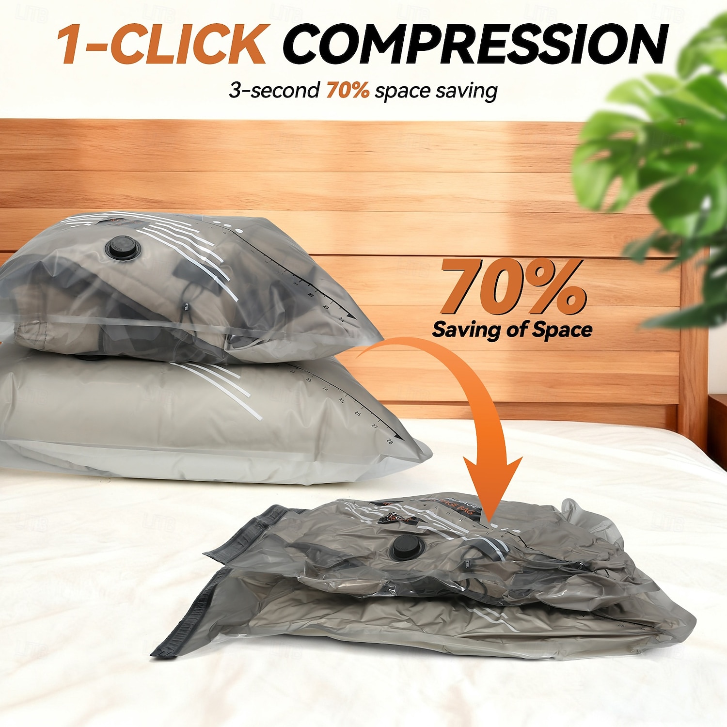 Ensemble de sacs de rangement sous vide sans fil avec pompe électrique rechargeable, sacs de compression gain de place pour vêtements, bagages et valises. &stockage à domicile de 2026 ? $38.99 –P2