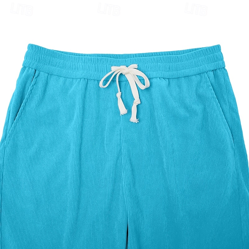 Homme Shorts Short décontracté Short en velours côtelé Avec Poches Taille Élastique Uni Respirant Longueur Genou Extérieur Vacances Tenue quotidienne Vacances Mode Noir Blanche Micro-Élastique de 2026 ? $21.99 –P16