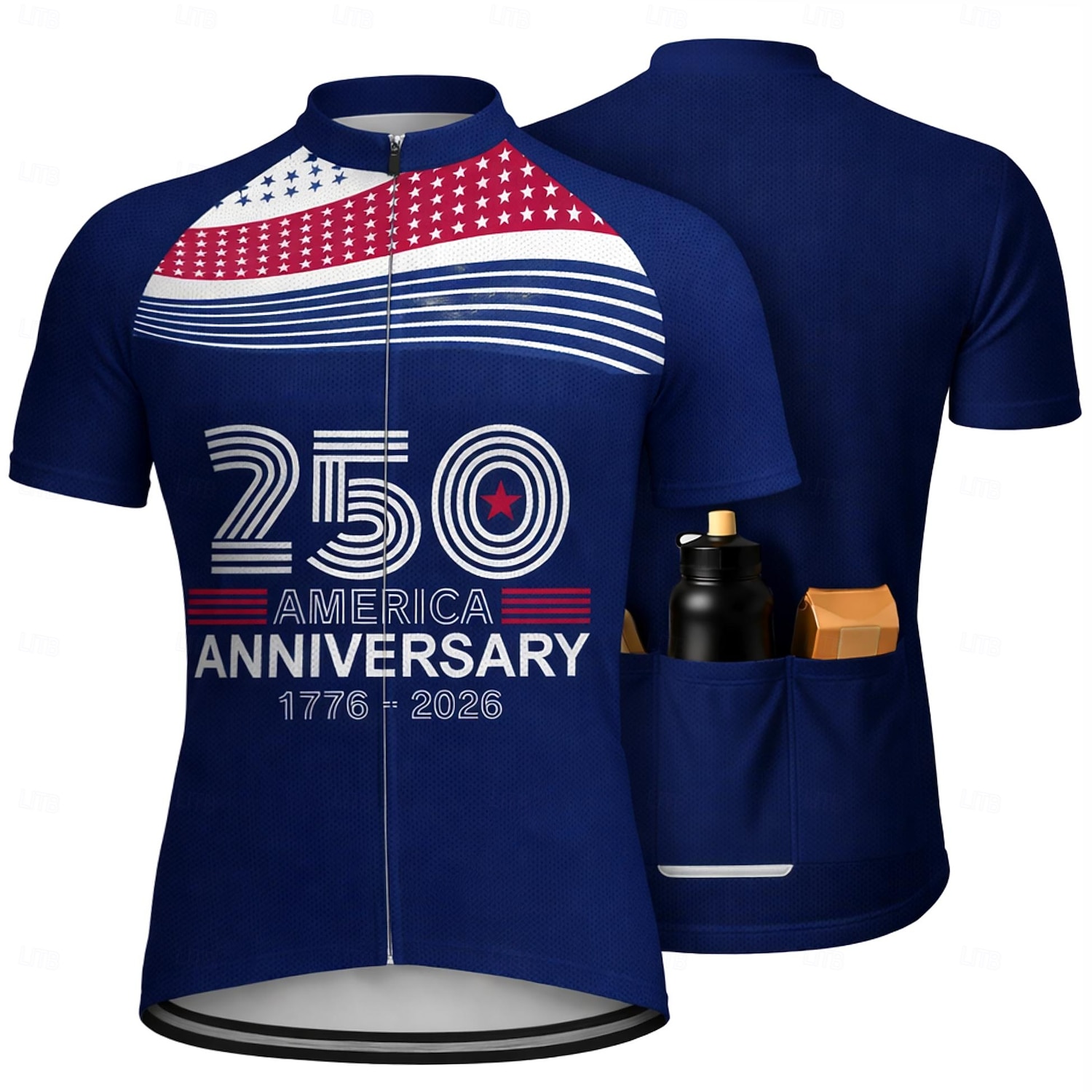 America's 250th Anniversary Independence Day Men Cycling Jersey Downhill Jersey American US Flag Short Sleeve Bike Jersey T Shirt with 3 Rear Pockets UV Resistant Fast Dry With Pockets Front Zipper 2026 - $30.99 –P3