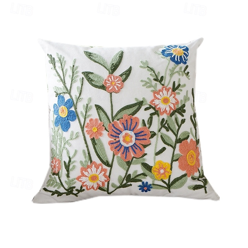 Country Style Embroidered Pillow Covers Living Room Sofa Cushion Fresh Floral Plant Throw Pillow for Window Seat Headrest 2026 - $18.99 –P4