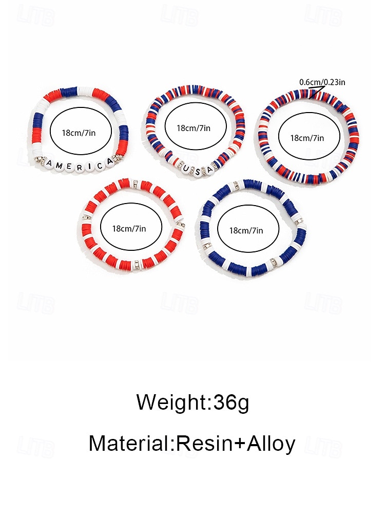 Юбилейный комплект акриловых бусин для женщин к 250-летию США доступен в разных стилях тема свободы США идеально подходит для повседневной носки 2026 - $9.99 –P7