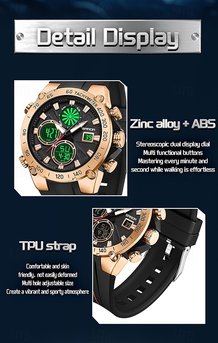 SANDA גברים שעון דיגיטלי מינימליסטי רטרו וינטג ' פאר ספורטיבי זורח שעון עצר Alarm Clock ספירה לאחור ג'ל סיליקון שעון 2026 - $38.99 –P13