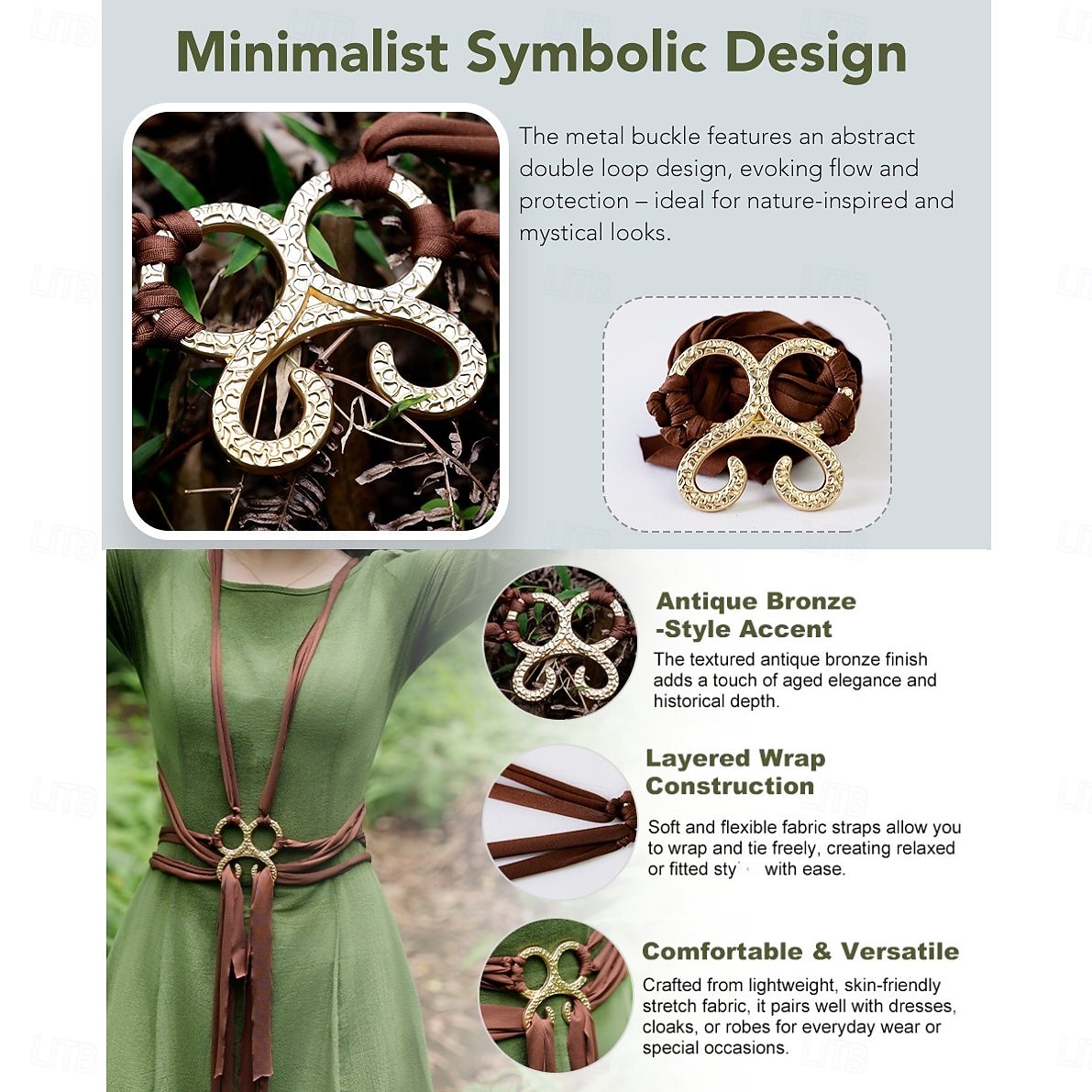 Medieval Renaissance Fancy Costume Accessories Elf Fairy Elven Fancy Dress Women's Fantasy Halloween Carnival Performance LARP Ren Faire Adults' Belt 2026 - ZAR R306.24 –P4