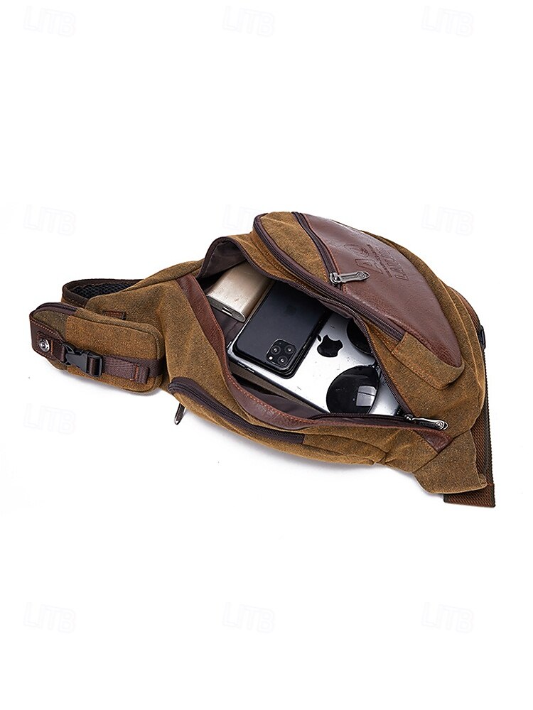 Borsa a tracolla da uomo in tela, zaino casual a tracolla di grande capacità, zaino sportivo vintage da esterno per viaggi quotidiani, escursionismo, ciclismo, palestra, lavoro e uso quotidiano casual del 2026 a $32.99 –P6