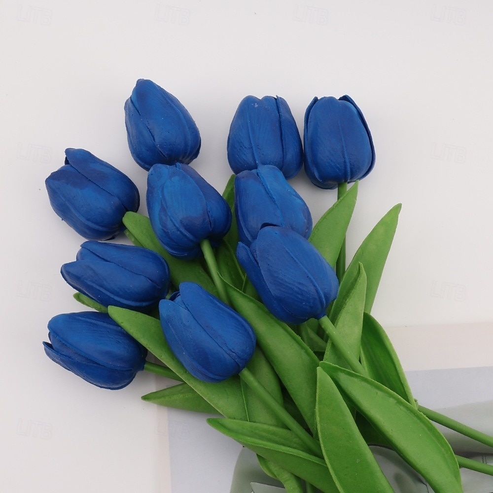 10 tulipani finti, fiori artificiali, fiori finti in PU, steli di tulipano, per bouquet primaverili da matrimonio, composizioni floreali, decorazioni per feste in casa e ufficio, per la festa della del 2026 a $15.99 –P7