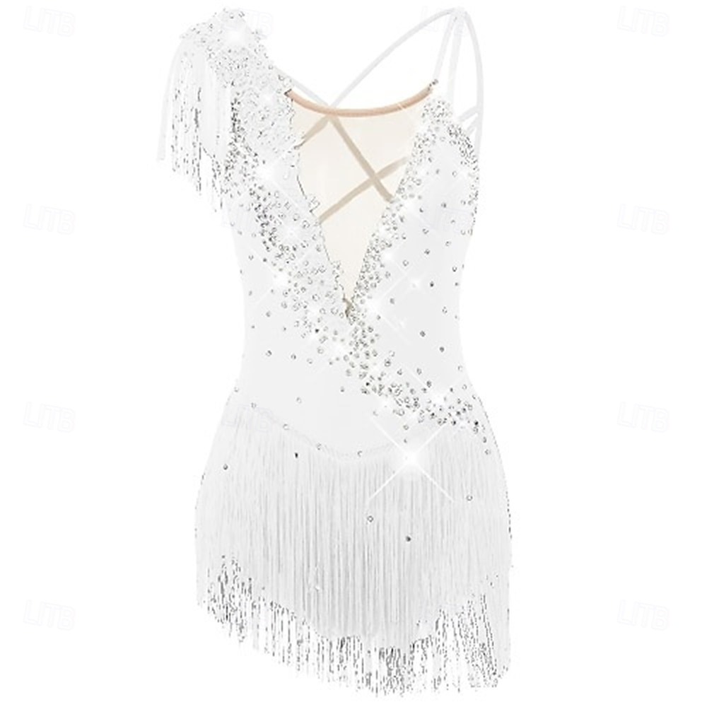 Vestido de patinaje artístico Chica Patinaje Sobre Hielo Vestidos Violeta Negro Blanco Retazos Espalda Abierta Elástico Entrenamiento Competición Ropa de Patinaje Clásico Cristal / Strass Sin Mangas 2026 - $179.99 –P9