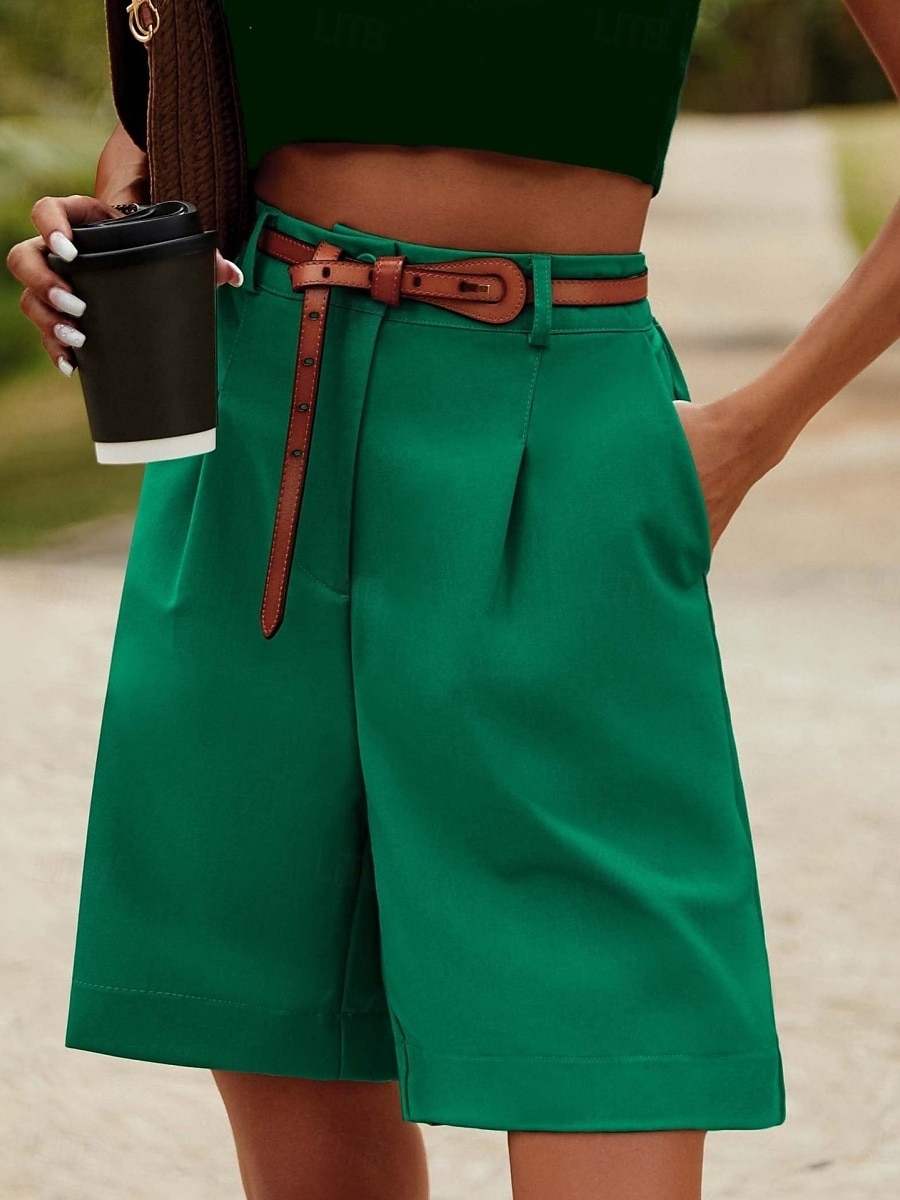 Per donna Pantaloni effetto lino Chinos Shorts Pantaloncini Estivi Vacanza Moda Streetwear Corto Vita Alta Tinta unica Tasca Comodo Morbido Confortevole Micro-elastico All'aperto Streetwear Nero del 2026 a $24.99 –P9