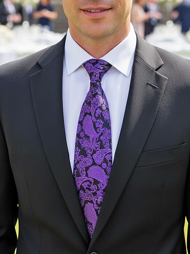Pánská kravata s paisley vzorem, polyesterový materiál, více barev, ideální pro svatby a formální události 2026 - $14.99 –P1