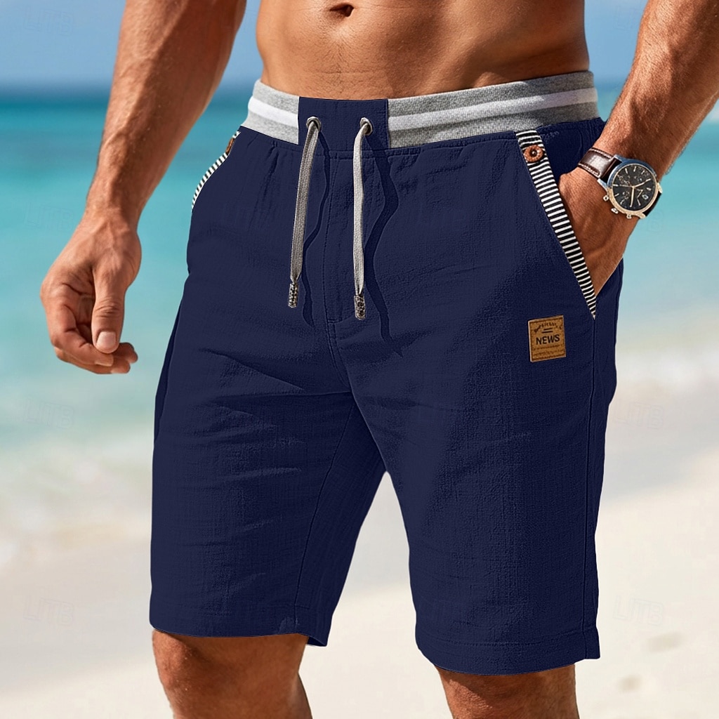 Férfi Rövidnadrágok Vászon rövidnadrág Nyári rövidnadrág Strand rövidnadrág Zsinór Zseb Rugalmas derék Színes Egyszínű Mokaszinok Légáteresztő Rövid Hétköznapi Napi Tengerpart Szabadság Divat Sötét 2026 - $27.99 –P8