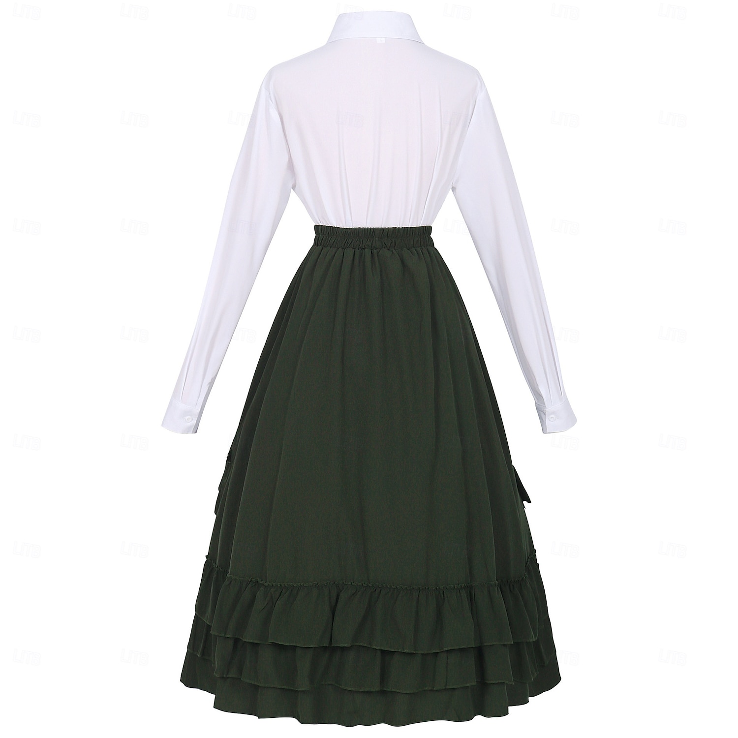 Conjunto Elegante Medieval Renacimiento Hasta el Tobillo Falda Blusa / Falda Larga Princesas Dama Corte A Disfraz Mujer Fantasía Navidad Víspera de Todos los Santos Feria del Renacimiento LARP Adulto 2026 - $103.99 –P10