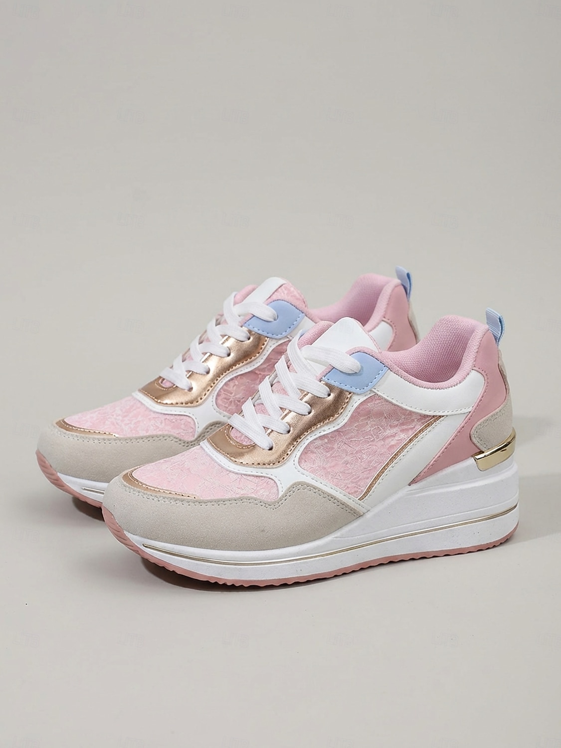 Teniși roz cu platformă pentru femei - pantofi sport casual cu talpă amortizată, pantofi sport la modă cu șireturi pentru femei, pentru purtare zilnică, plimbări, călătorii, cumpărături și activități casual în aer liber 2026 - $46.99 –P1