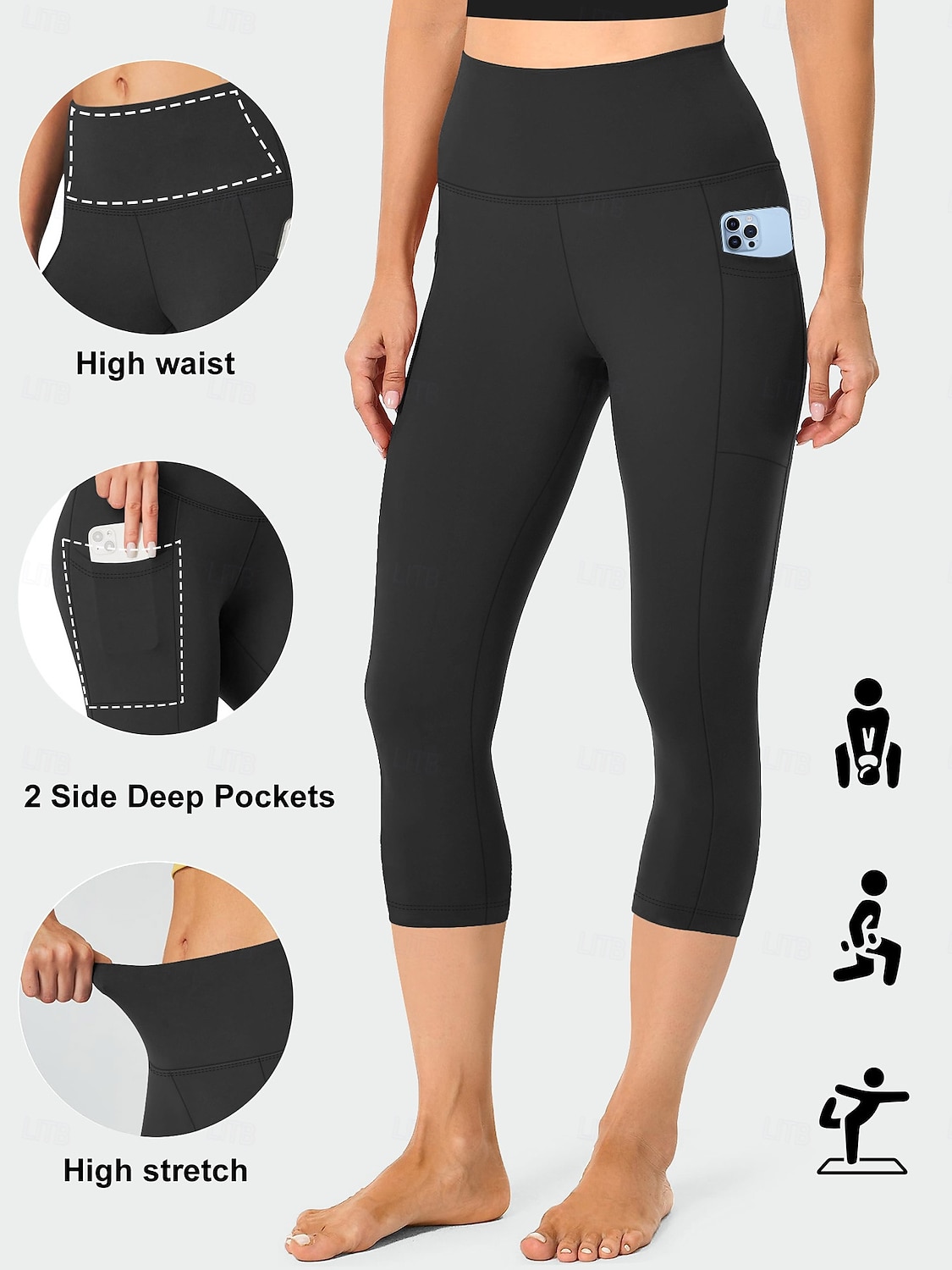 Damen Leggings Urlaub Mode Streetwear Wadenlang Hohe Taille Einfach Elastischer Bund Bequem Komfort Weich Hohe Elastizität Innen Yoga Dunkelgrau Wein Marinenblau Schwarz Frühling Herbst Lässiger 2026 - $16.99 –P12