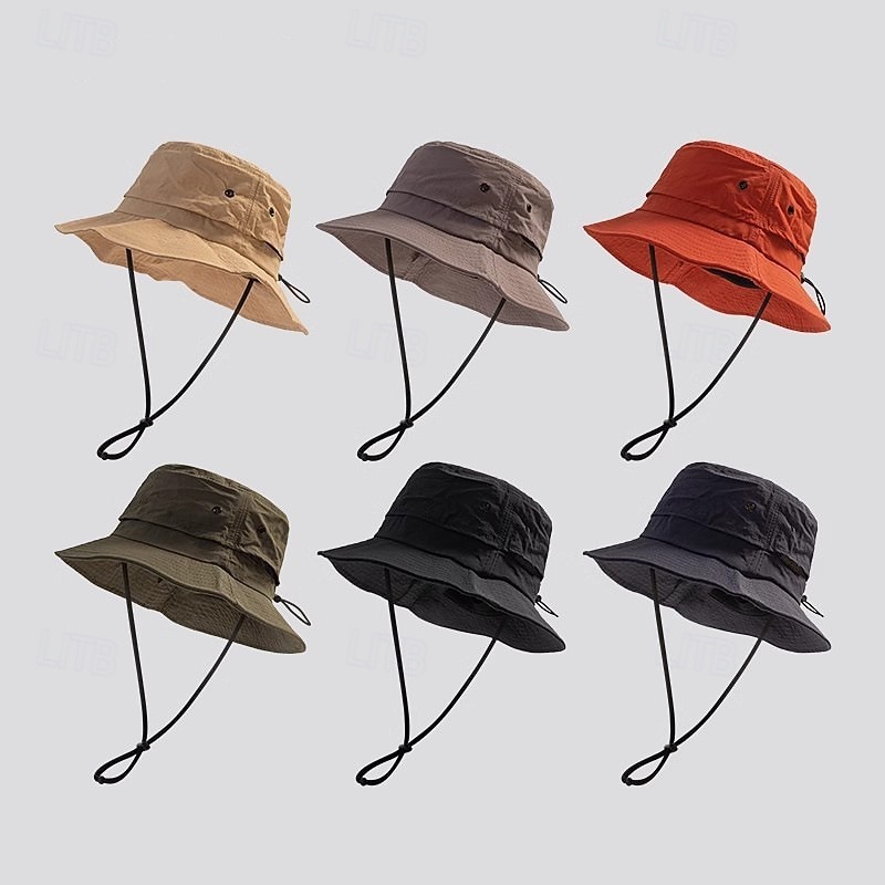Unisex Bucket Hat Black Navy Blue Tactel Ruched Drawstring Adjustable Sports & Outdoors Casual Outdoor Solid Color Sun Protection Sunscreen 2026 - $9.49 –P3