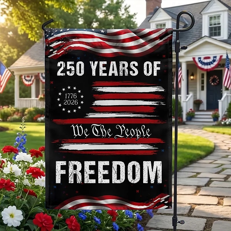 Bandiera da giardino per il 250° anniversario degli Stati Uniti, cartello da giardino per l'anniversario dell'America, striscione patriottico per la libertà del 4 luglio degli Stati Uniti, bifacciale. del 2026 a $11.99 –P4