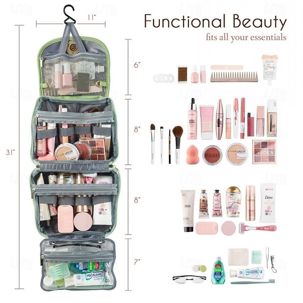 Waterproof Toiletry Bag Large Capacity Travel Cosmetic Bag for Outdoor Trips Hanging Bathroom Toiletries Organizer Waterproof Toiletry Bag, Makeup Bag, Storage Bag With Hooks, Toiletry Bag, Travel Bag 2026 - $37.99 –P7