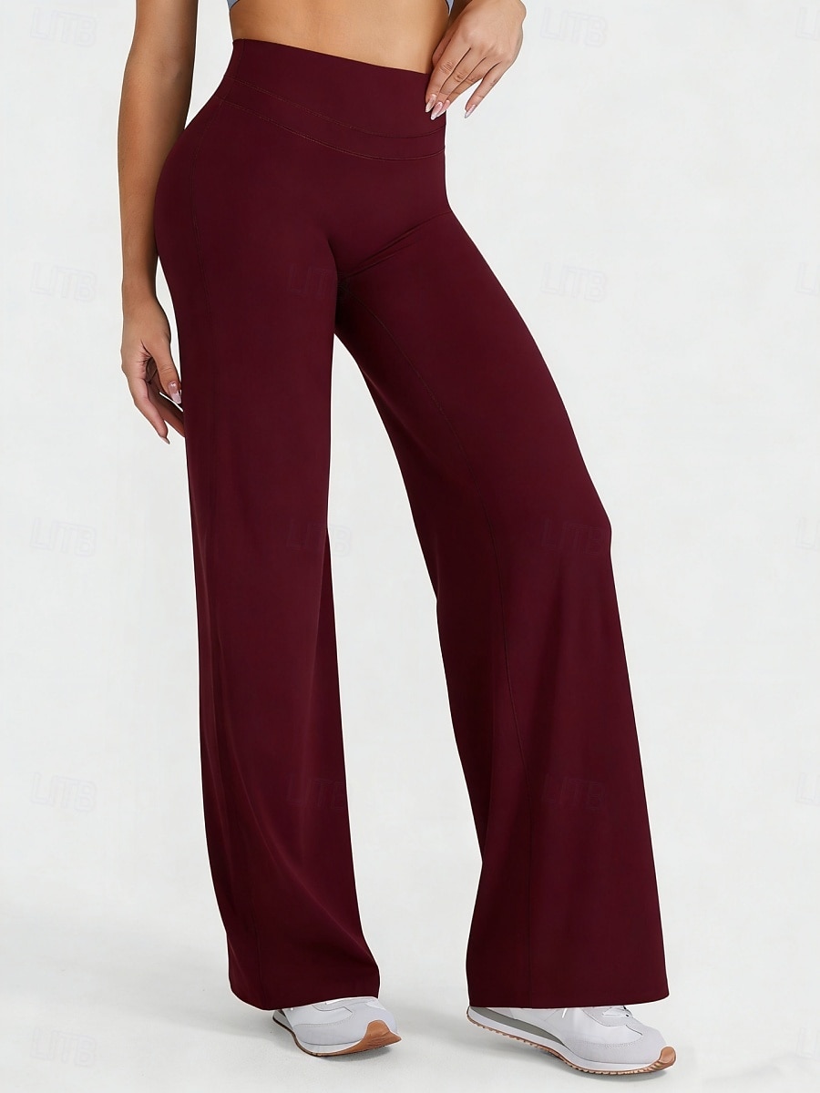 Damen Hose Freizeithose Gerade Mode Streetwear Basic Volle Länge Hohe Taille Einfach Elastischer Bund Bequem Atmungsaktiv Dehnbar Täglich Fitnessstudio Yoga Schwarz Rosa Burgunderrot Marineblau 2026 - $20.99 –P1