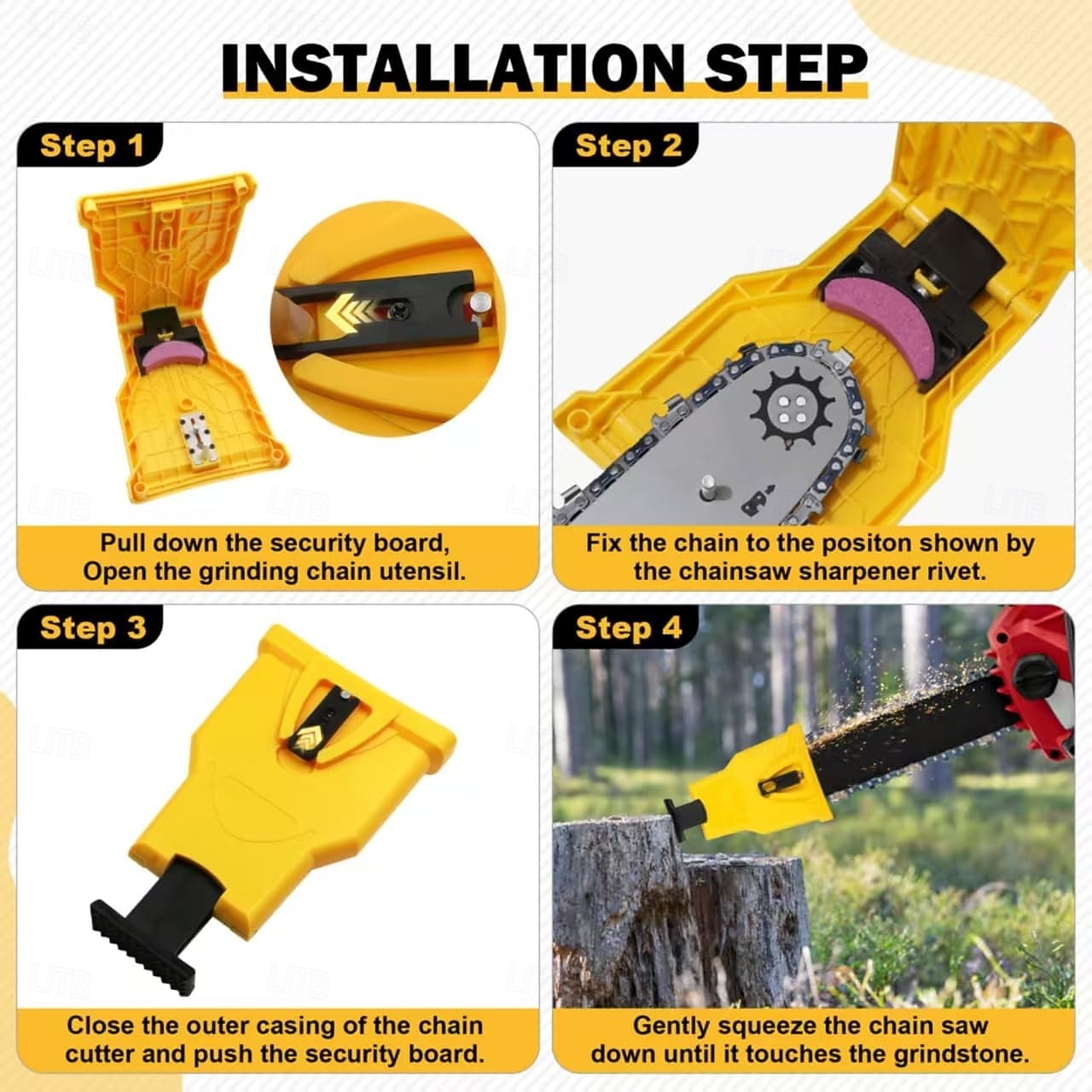 точилка для зубьев бензопилы, прочная, простая в использовании, мощная, острая, с креплением на шину, быстрая заточка, инструменты для заточки цепей бензопилы с точильными камнями. 2026 - $15.99 –P3